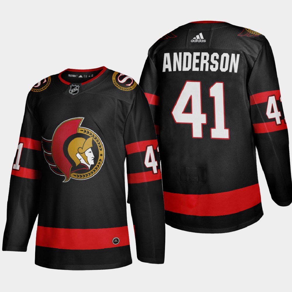 Ottawa Senators 41 Craig Anderson Men Adidas 2020 Authentic Player Home Stitched NHL Jersey Black